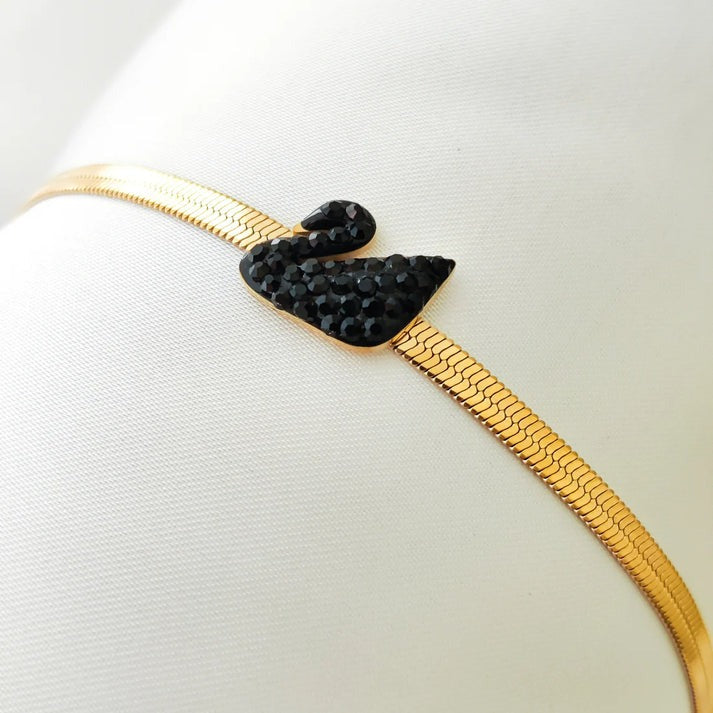 Swan Bracelet - Black