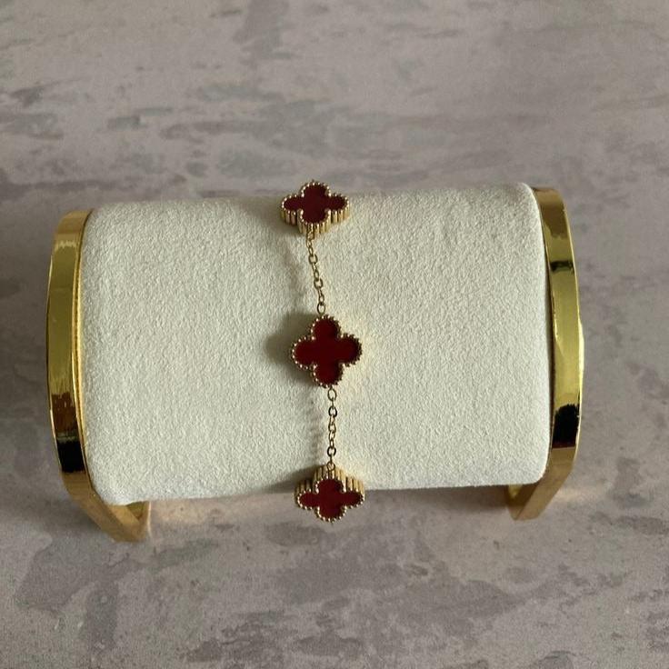 Clover Bracelet - Burgundy