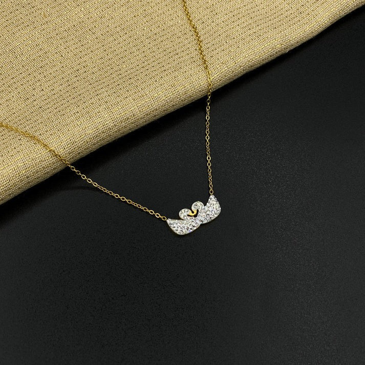 Double Swan Necklace - White