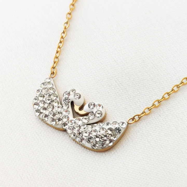 Double Swan Necklace - White