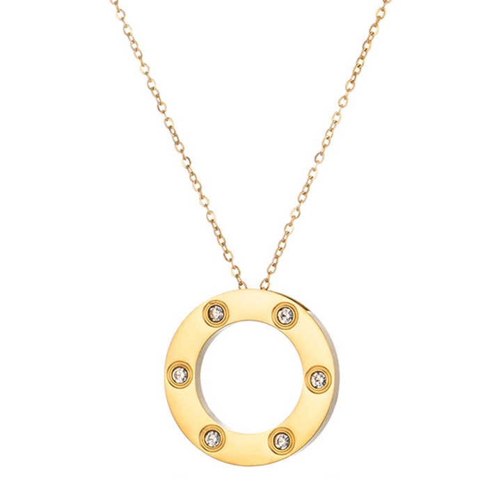 Inlaid Diamond Ring Necklace