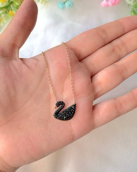 Crystal Black Swan Necklace