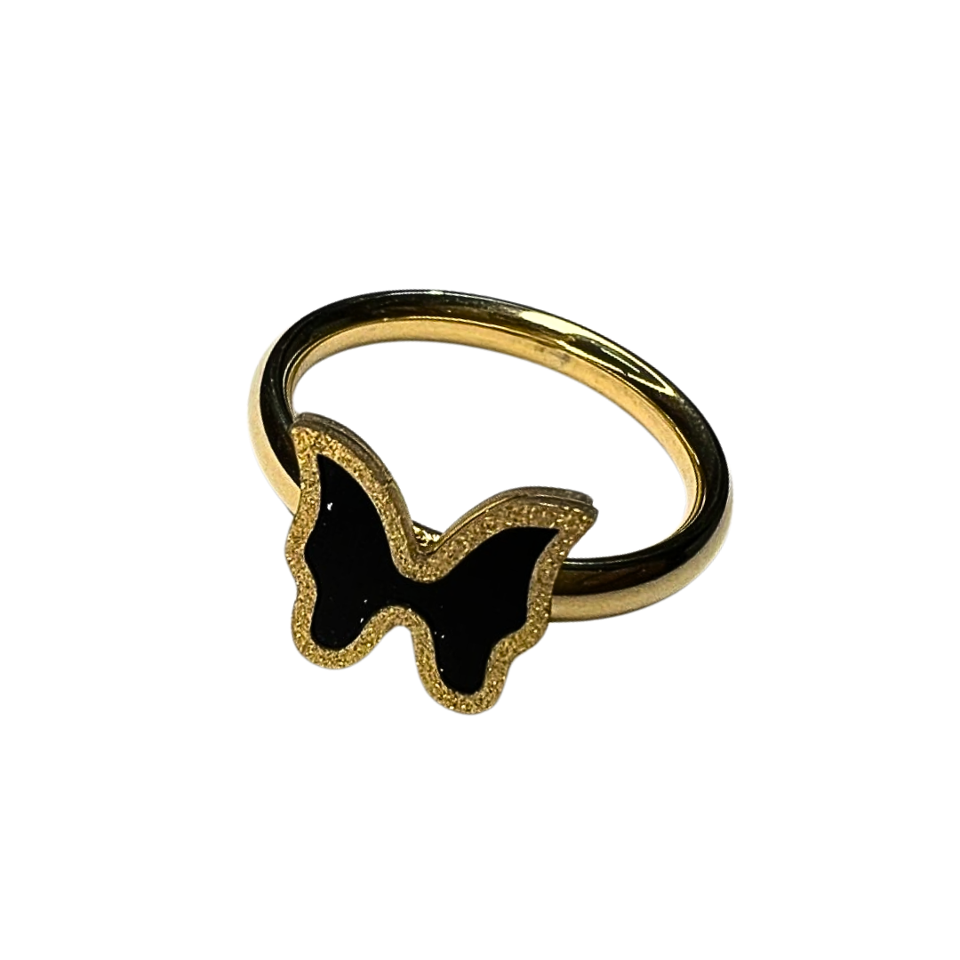 Elegant Black Butterfly Ring