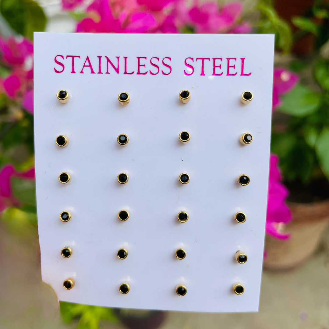 Small Black Stud Earrings