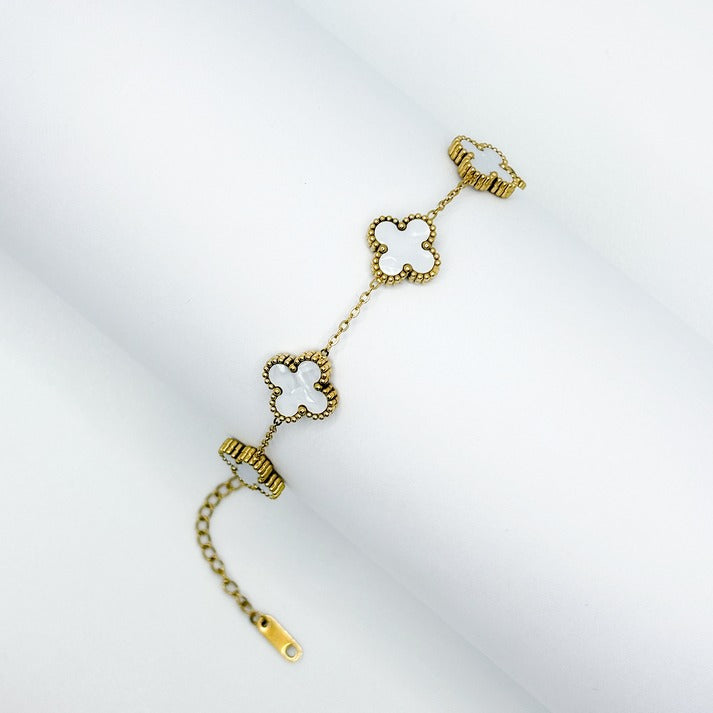 Clover Bracelet - White