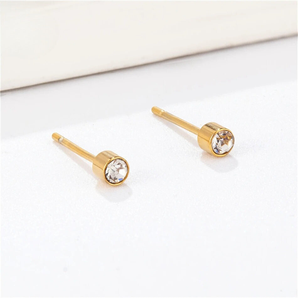 White Zircon Stud Earrings