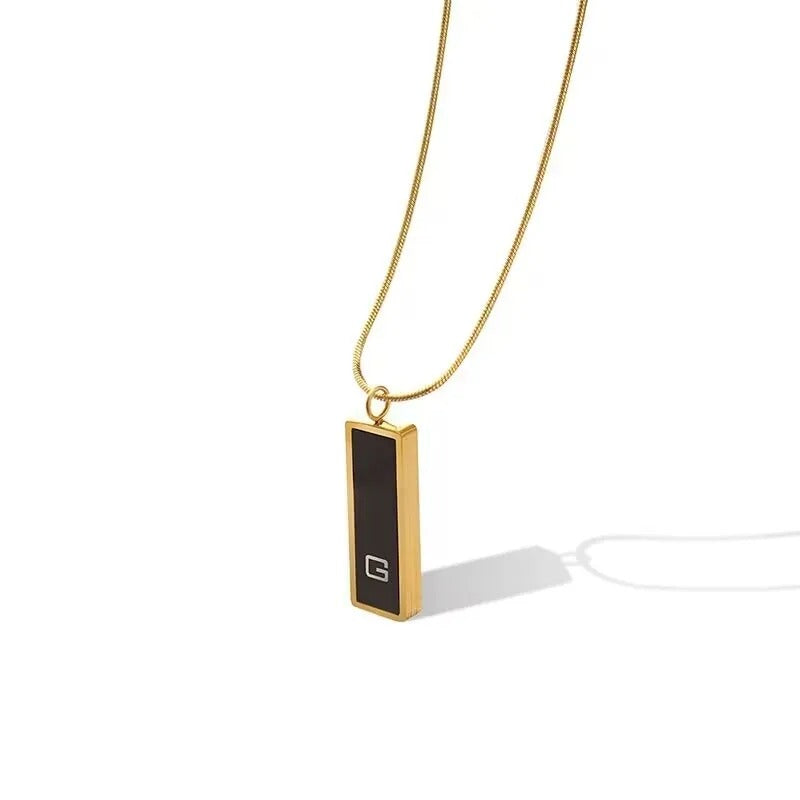 Letter 'G' Acrylic Necklace - Black